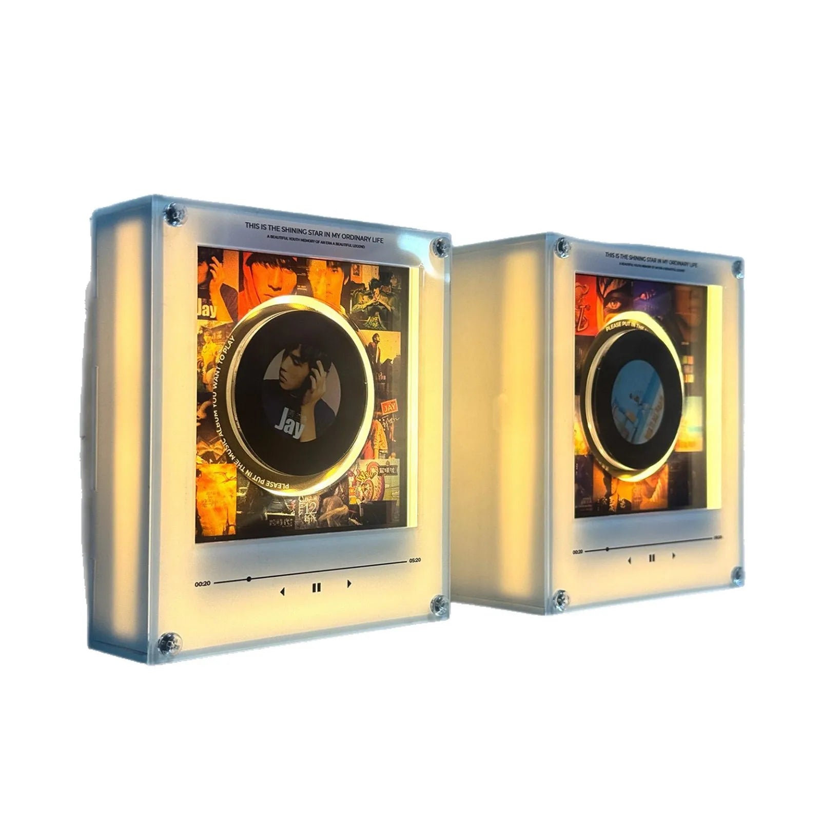 Star Rotating Disc Night Light Magnetic Refrigerator NFC Induction Jukebox Synthetic Resin Creative Ornaments Made in China